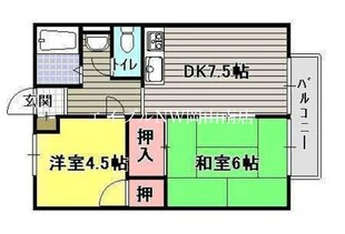 メゾンカルム富田A棟の物件間取画像